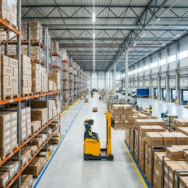 Interior de armazém logístico